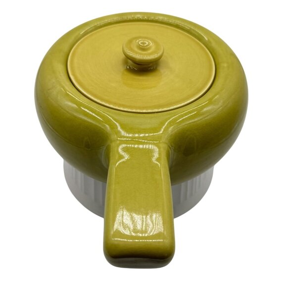 Vintage Russell Wright MCM Avocado Green Ceramic Covered Casserole Dish USA - Picture 3 of 7